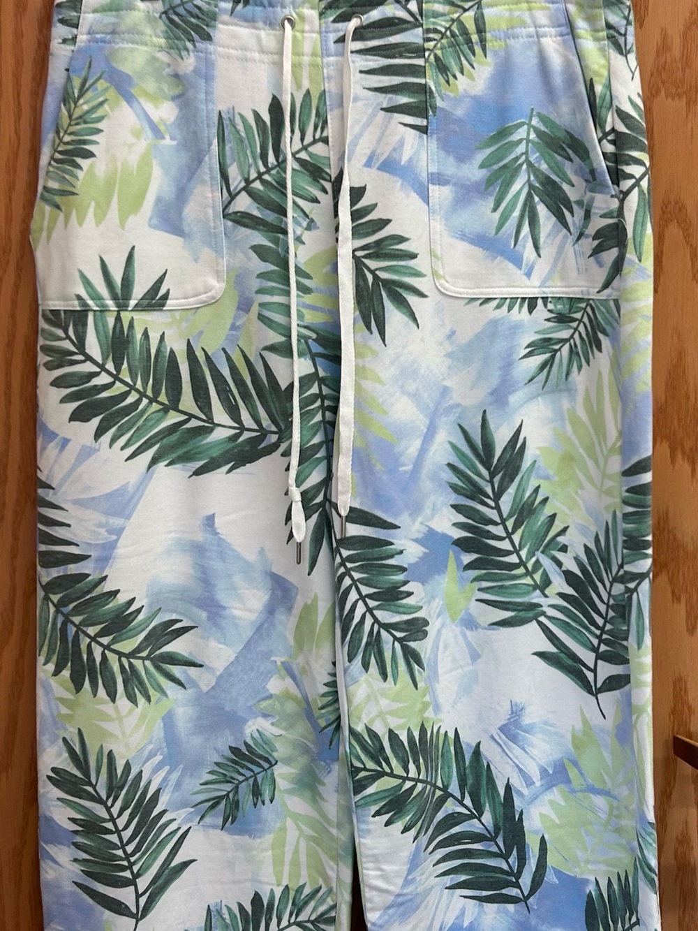 Zac & Rachel Blue and Green Tropical Leaf Swim Shorts